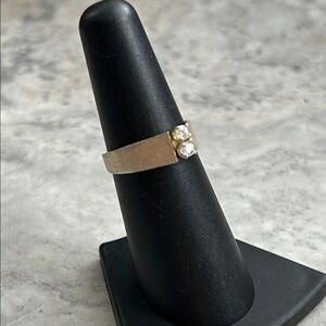 Elegant Gold and CZ Ring
